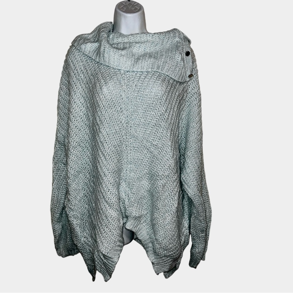 Jennifer Lopez Pale Blue oversized sweater ice blue SZ L